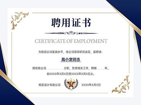 教育培训讲师聘用证书奖状横版印刷海报