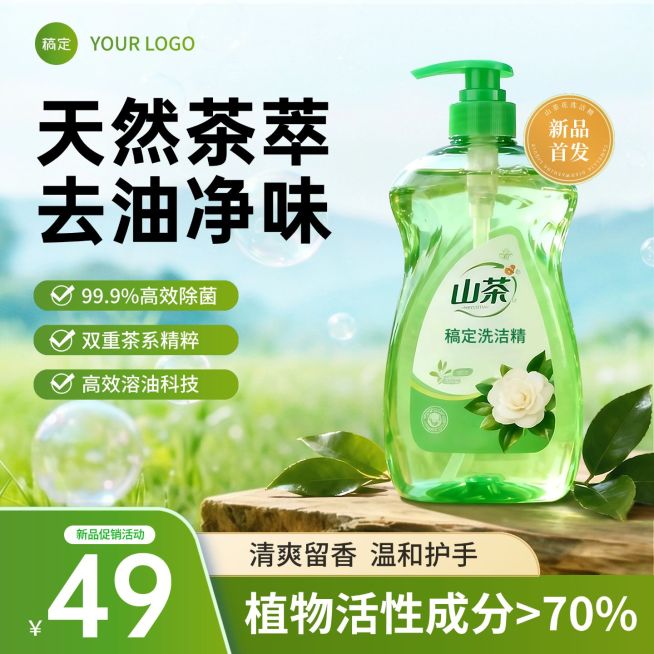 山茶花洗洁精家居洗护产品主图直通车预览效果