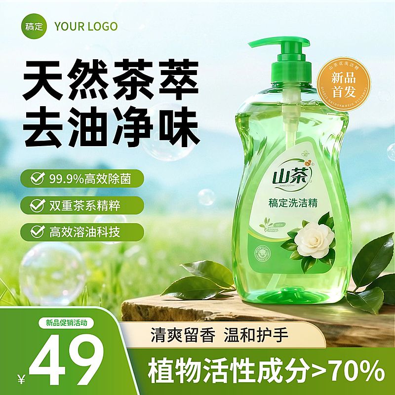 山茶花洗洁精家居洗护产品主图直通车