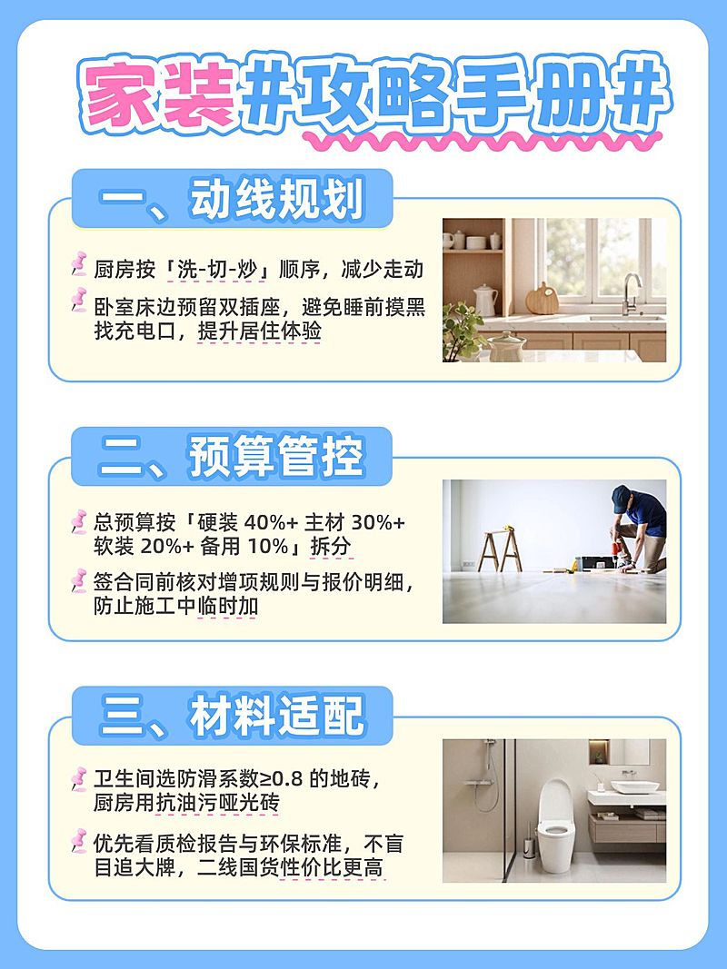 家居装修攻略指南分享拼图小红书配图