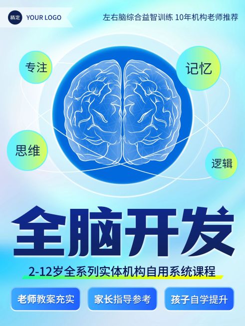 全脑开发青少年K12教育培训电商主图预览效果