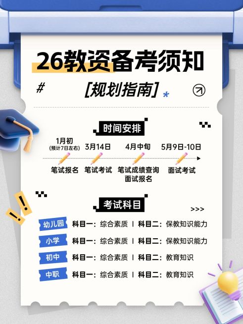 教育培训职业教育教资备考攻略小红书配图预览效果