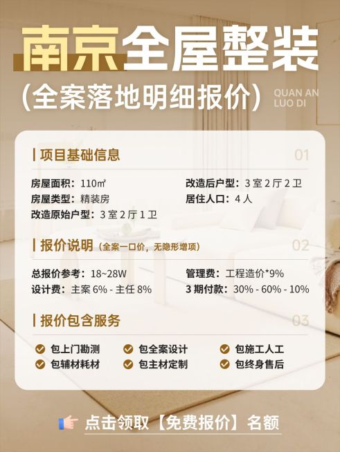 家装全案定制整装报价明细装修服务介绍小红书配图预览效果