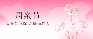 母亲节节日祝福3d玻璃花束公众号首图