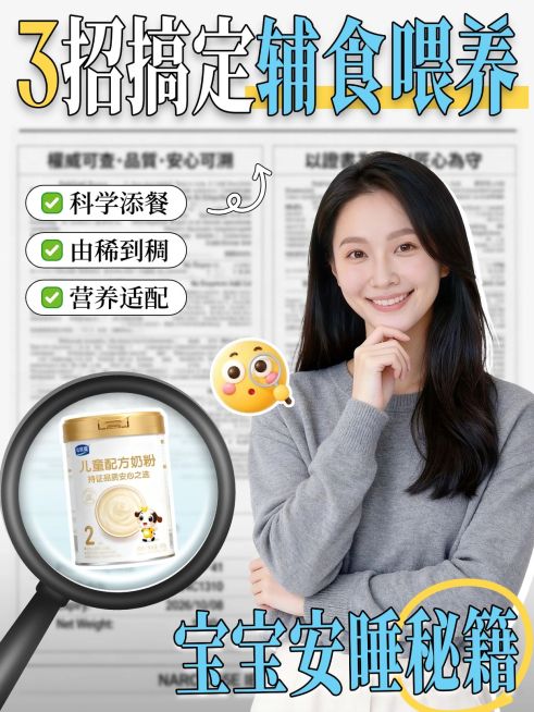 母婴亲子辅食喂养攻略指南人像小红书封面预览效果