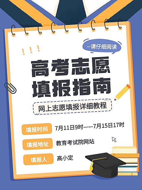 高考志愿填报科普攻略小红书封面