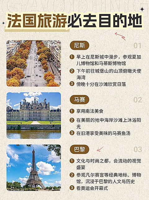法国巴黎奥运会法国旅游软营销小红书配图