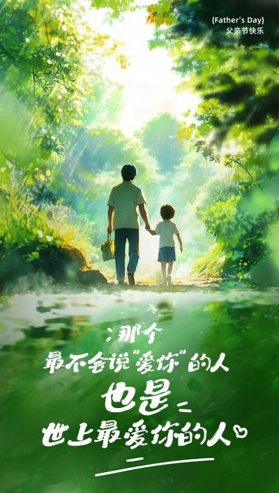 父亲节节日祝福故事感温馨感全屏竖版海报AIGC