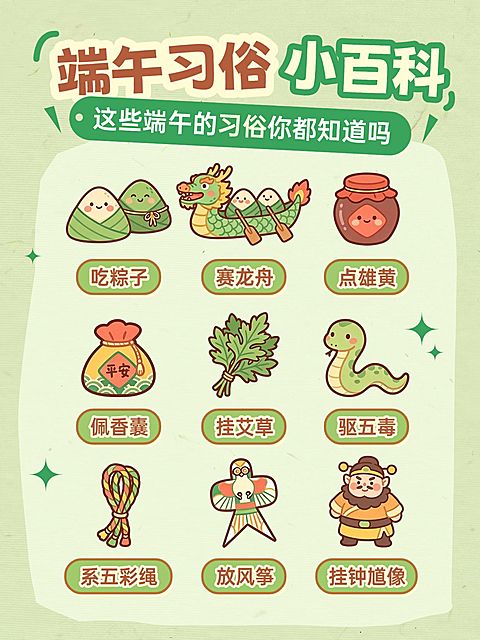 端午节节日科普通用卡通感小红书封面