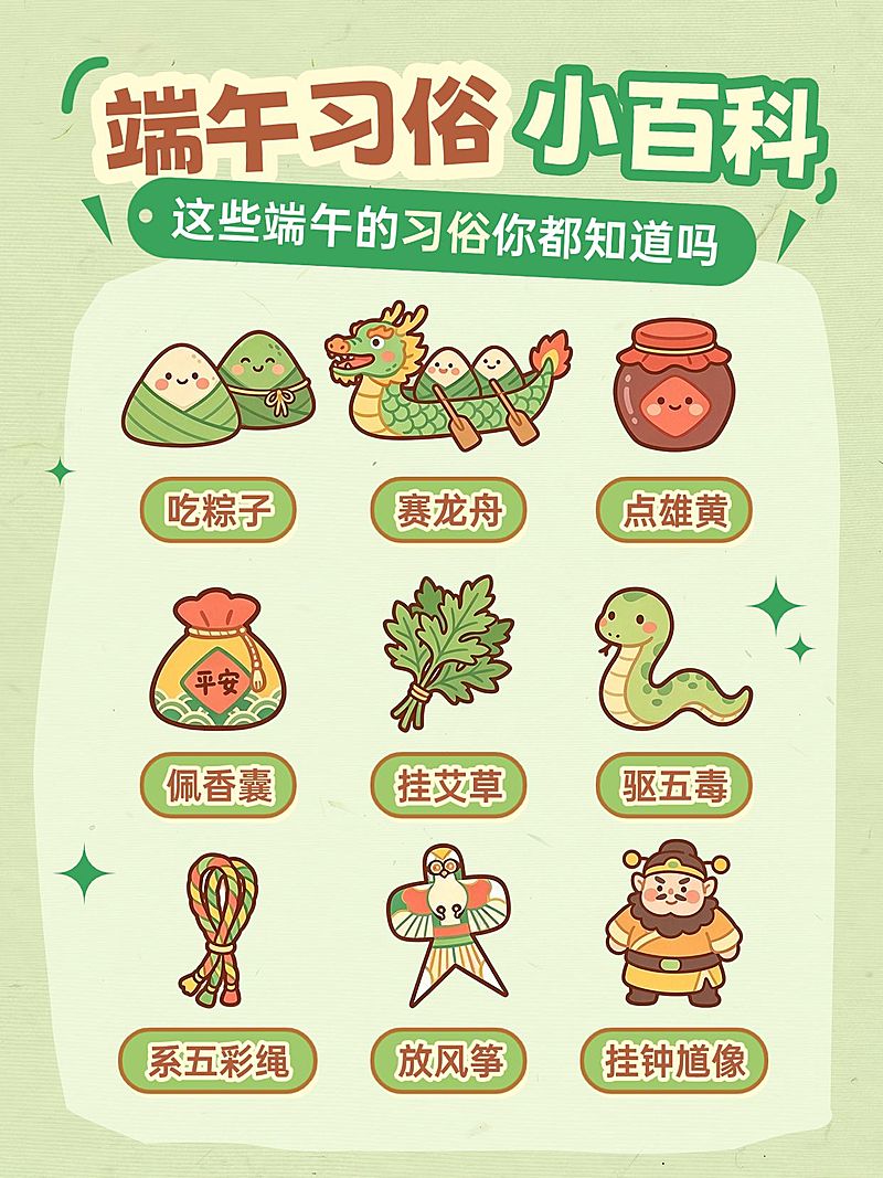 端午节节日科普通用卡通感小红书封面