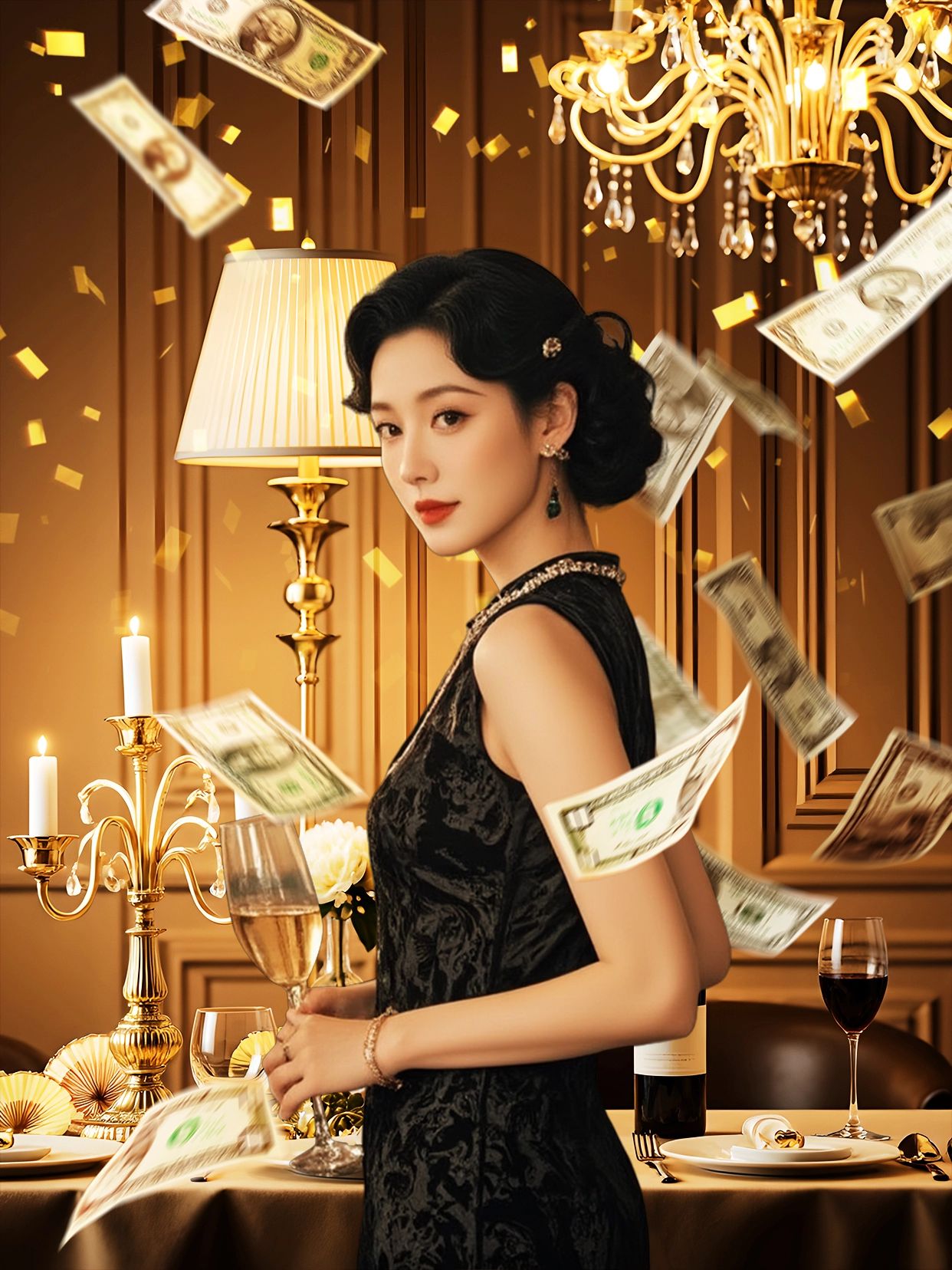 点击进入编辑 春节招财财运写真AIGC小红书配图预览效果