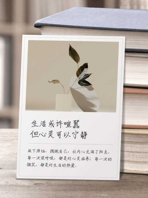 小红书情感文案配图实景书籍小红书封面预览效果