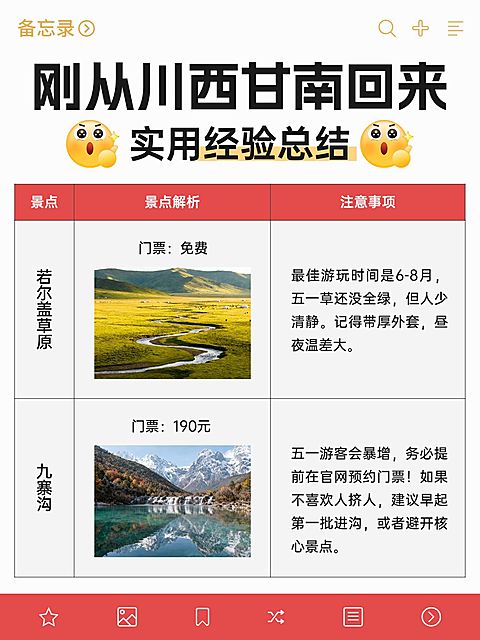 旅游出行川西行程推荐旅游攻略分享拼图小红书封面