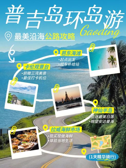 旅游出行普吉岛旅游行程路线攻略小红书封面预览效果