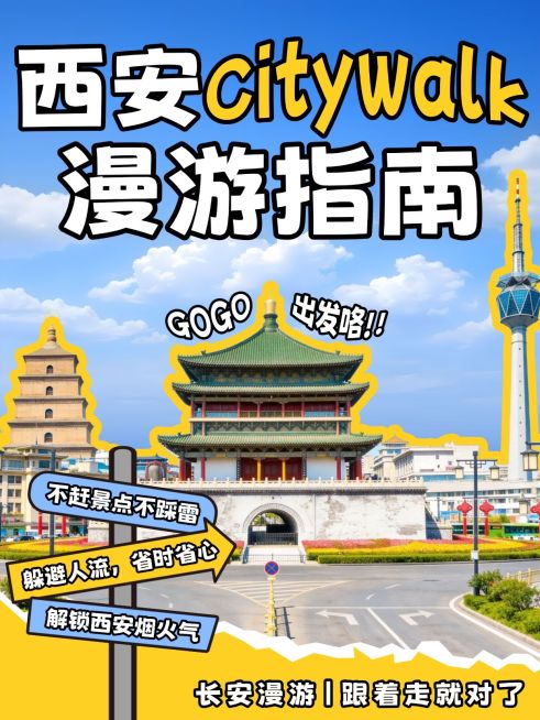 旅游出行西安旅游指南分享小红书封面预览效果