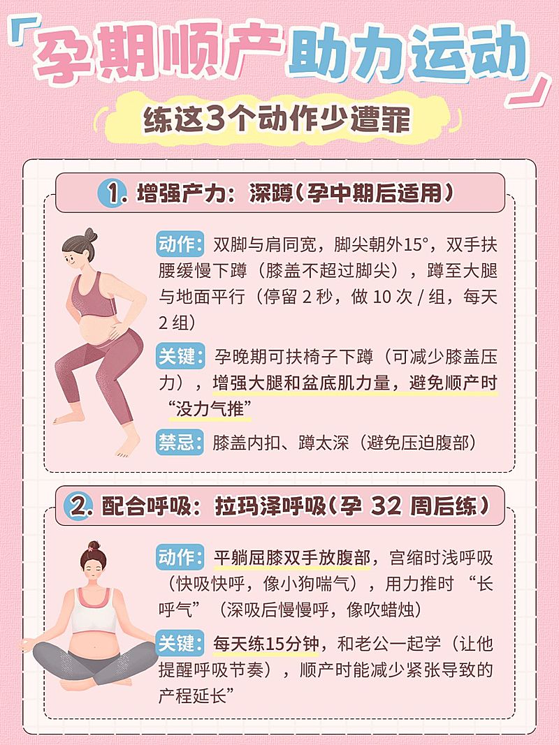 母婴亲子孕产科普孕期顺产助力运动小红书配图