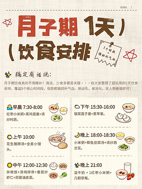 母婴亲子服务月子期饮食指南分享小红书配图