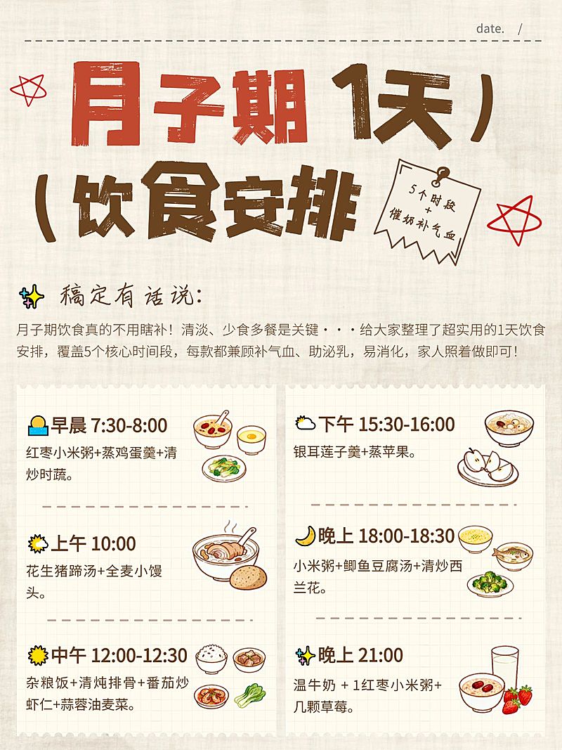 母婴亲子服务月子期饮食指南分享小红书配图