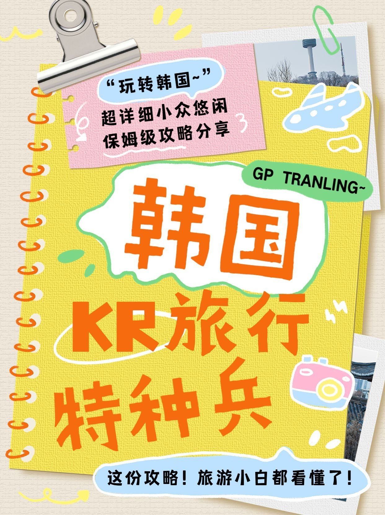 点击进入编辑 旅游攻略手帐风小红书套装小红书封面预览效果