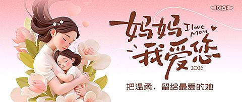 母亲节节日祝福通用温馨感公众号首图