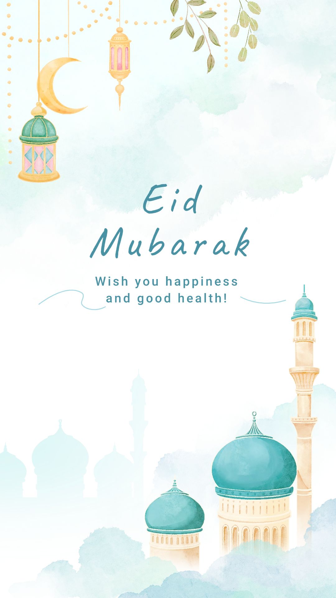 Eid Al Adha Fresh and Elegant Watercolor Instagram Story Image
