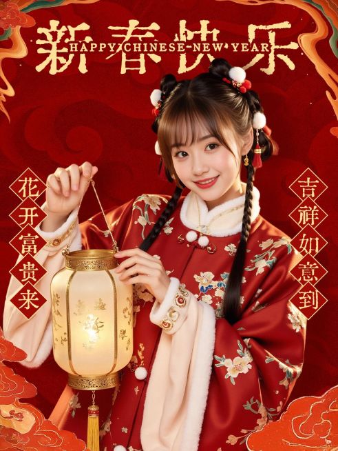 春节晒图晒照通用喜庆感小红书封面预览效果