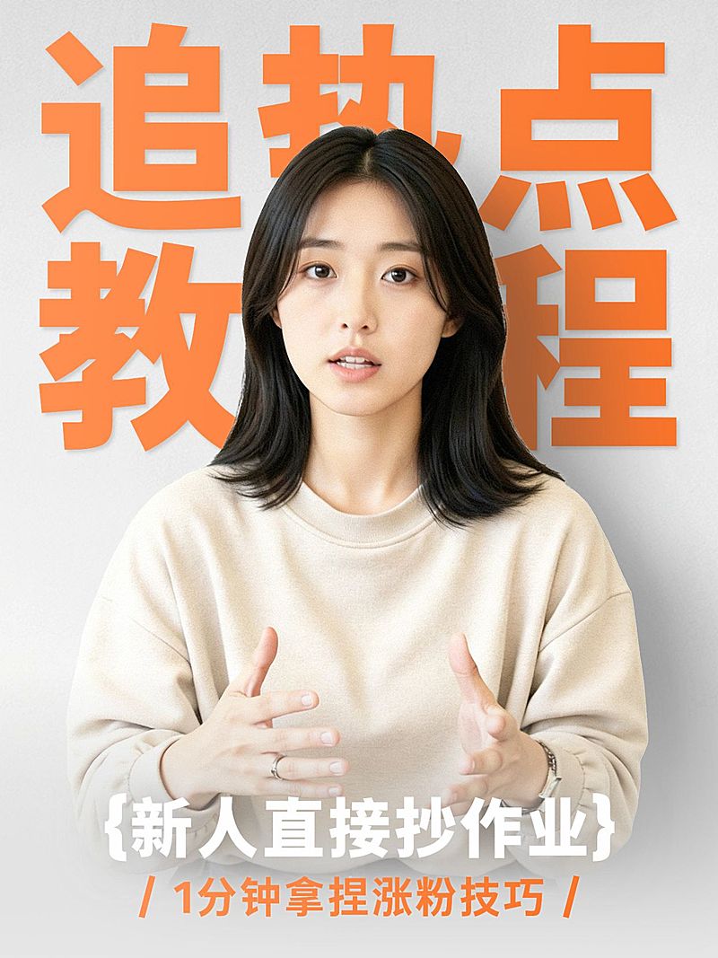 知识付费个人成长追热点教程分享人像小红书封面