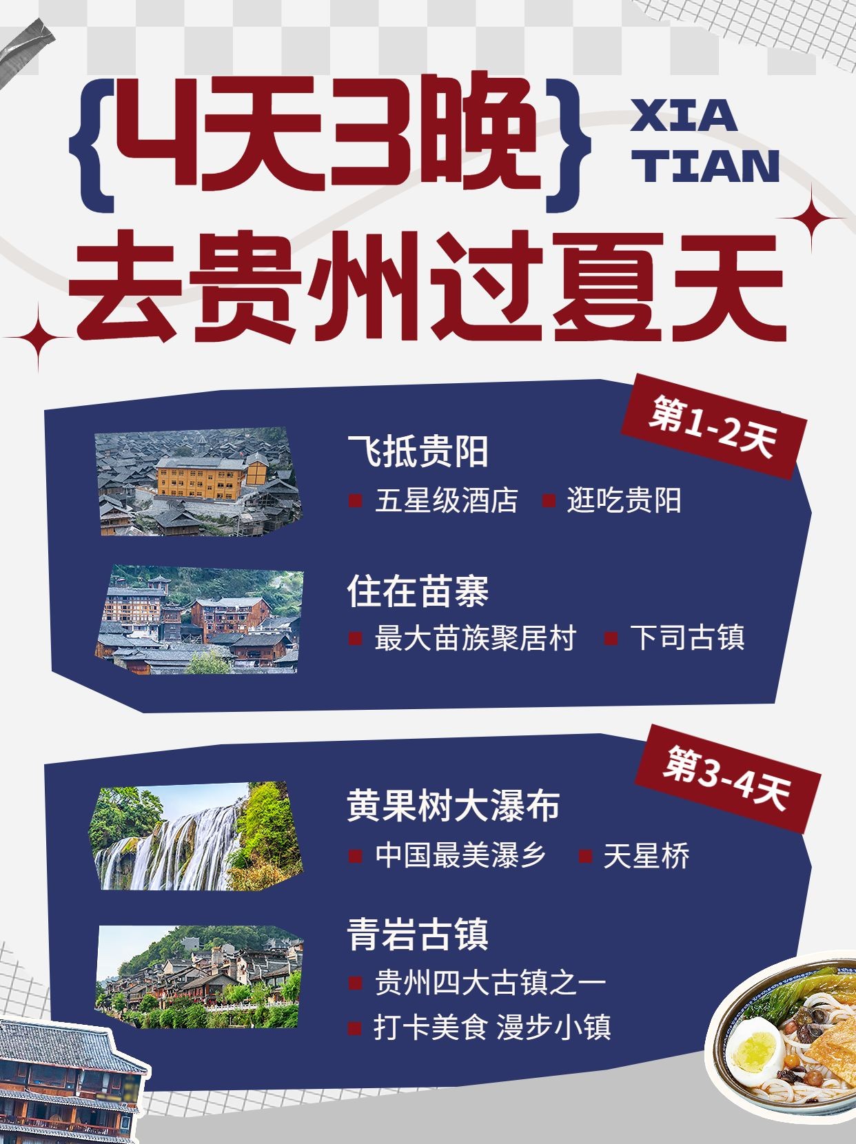 旅游出行贵州旅游线路营销小红书配图