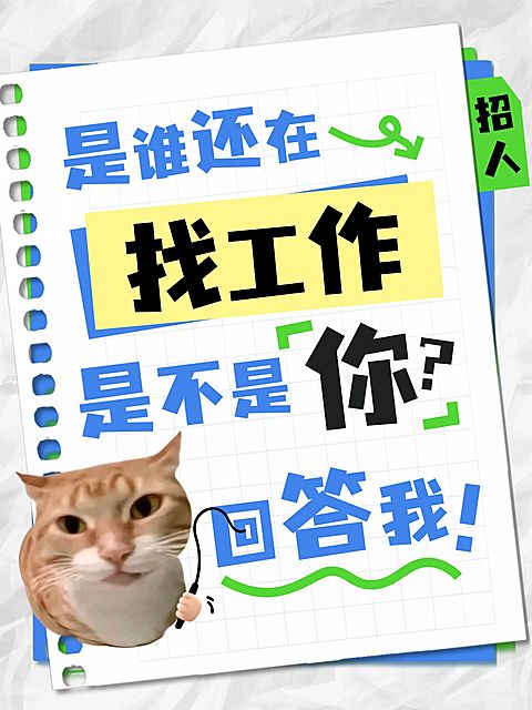 求职攻略分享可爱meme梗图爆款大字小红书封面