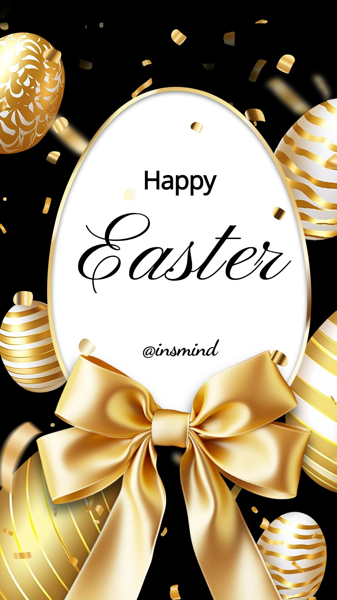 insMind Easter Greetings Luxurious Gold and Black Instagram Story Image