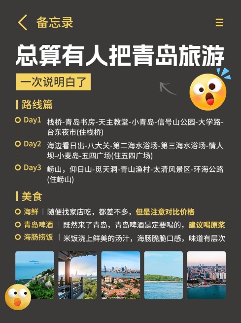 旅游攻略指南备忘录小红书配图预览效果
