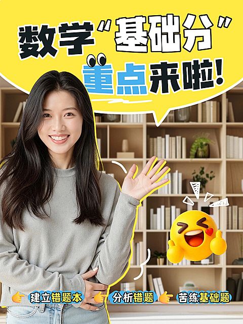 教育培训K12教育数学考试重点讲解人像小红书封面