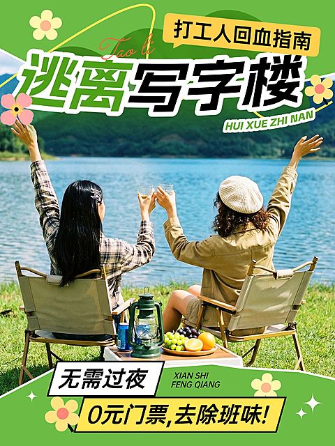 51五一劳动节节日营销旅游出行拼贴感小红书封面