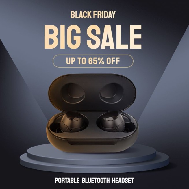 黑金风质感黑色星期五跨境电商数码家电耳机主图/直通车预览效果