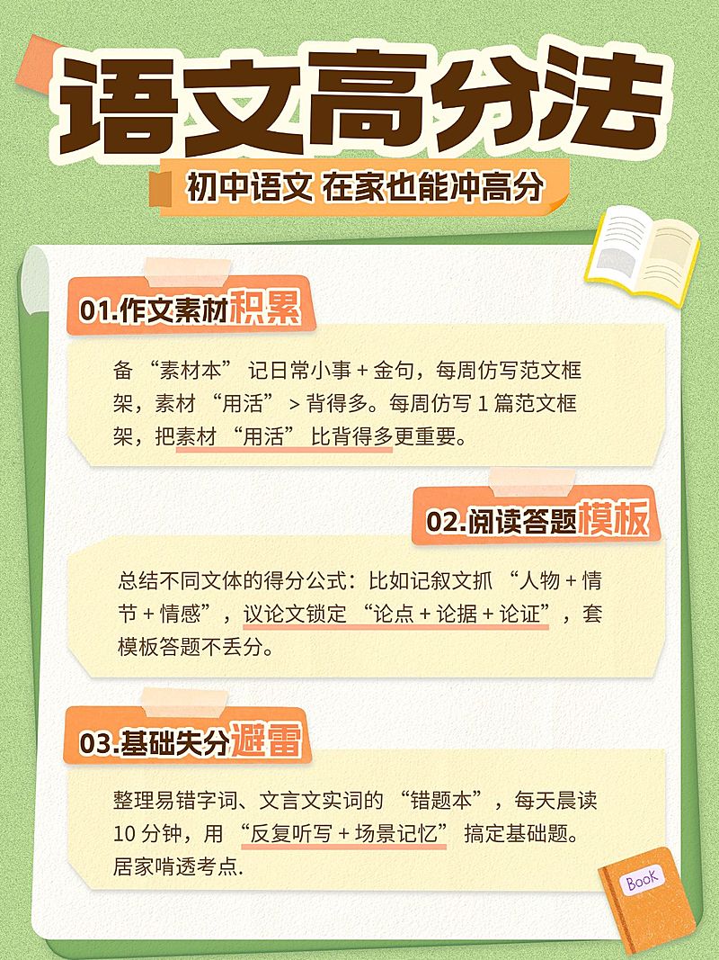 教育培训K12教育语文学习提分技巧小红书配图