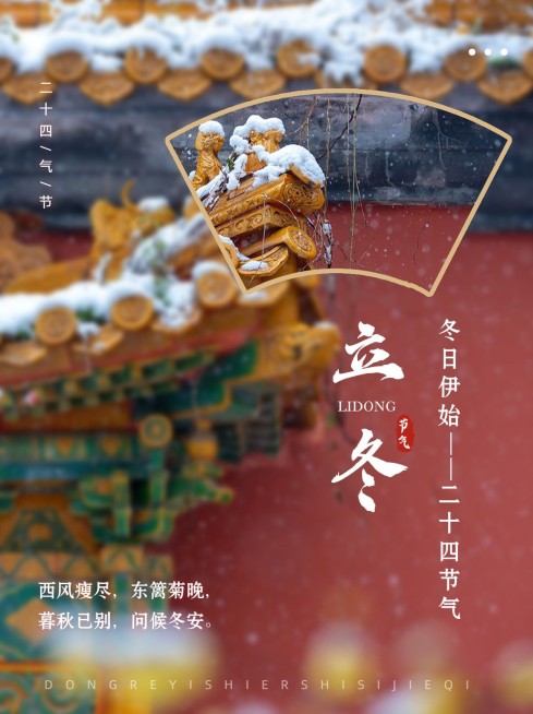 立冬节气祝福实景排版小红书配图预览效果