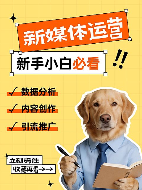 自媒体起号新媒体运营攻略分享大字小红书封面
