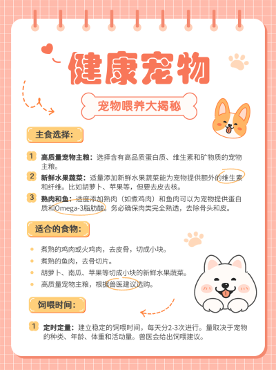 宠物知识科普手帐风小红书配图