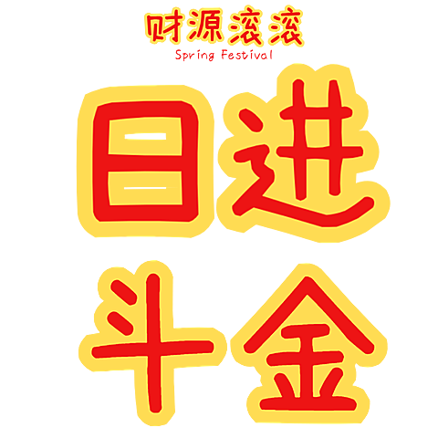 春节涂鸦文字招财吉祥话晒图标记文字