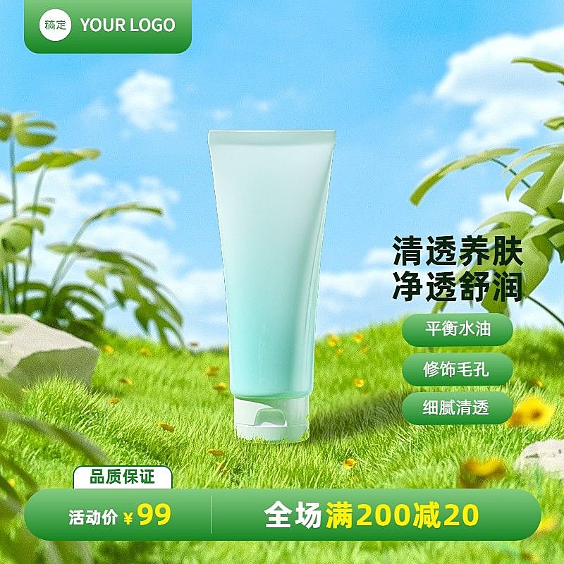 电商护肤水乳促销商品主图