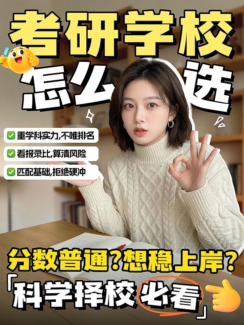 教育培训学历教育考研择校指南人像小红书封面