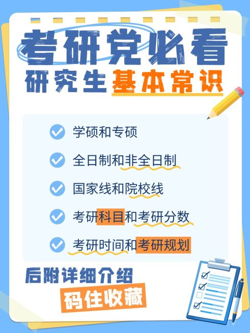 教育培训学历教育考研基本常识分享小红书封面预览效果
