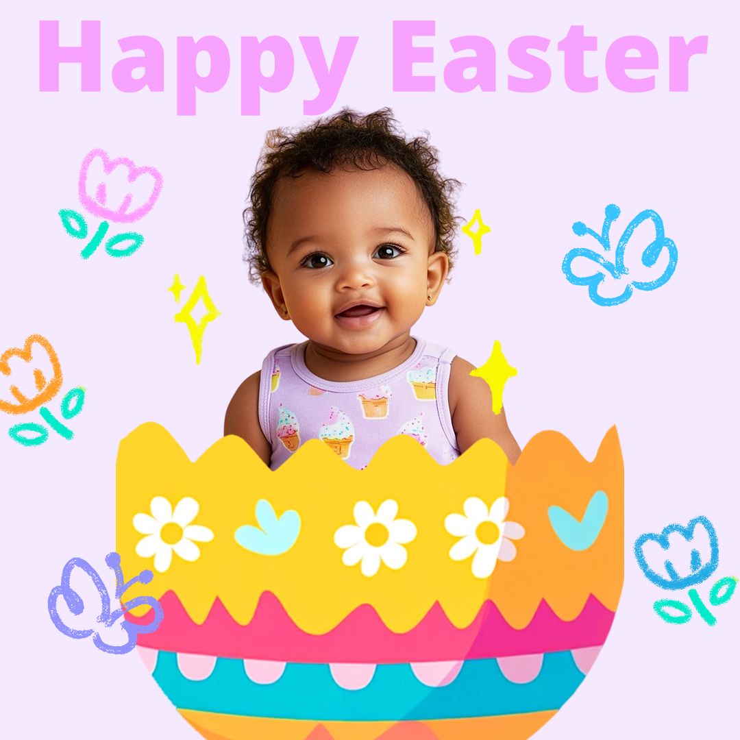insMind Easter Greetings Baby Photography Cute Egg Instagram Post Image