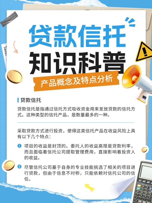 金融贷款信托知识科普拼贴画风小红书配图套装预览效果