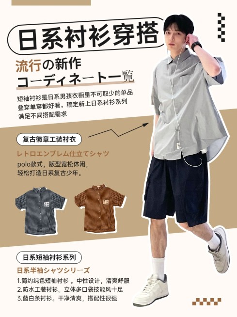 服饰箱包产品营销男装店铺上新小红书配图预览效果