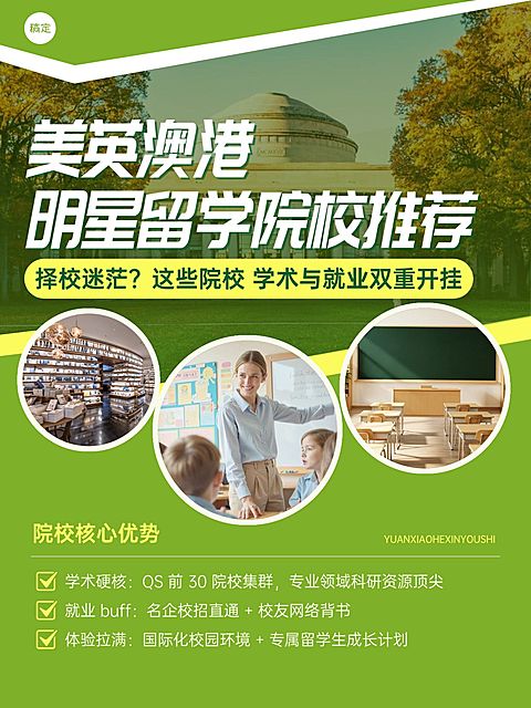 教育培训学历教育留学院校推荐拼图小红书封面