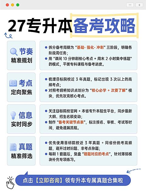 教育培训学历教育专升本备考攻略小红书配图
