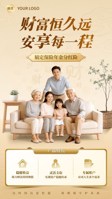 保险年金分红险产品推荐海报预览效果