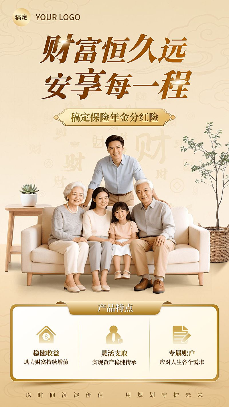 保险年金分红险产品推荐海报