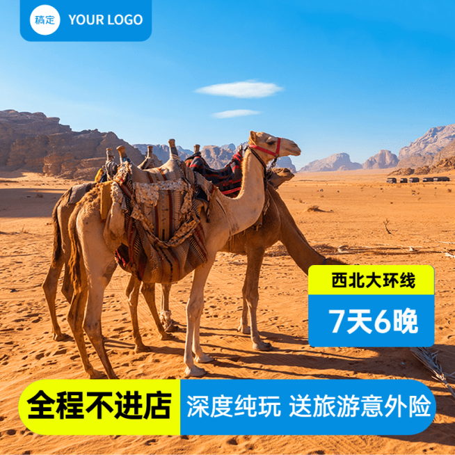 旅游出行西北跟团游直通车主图预览效果